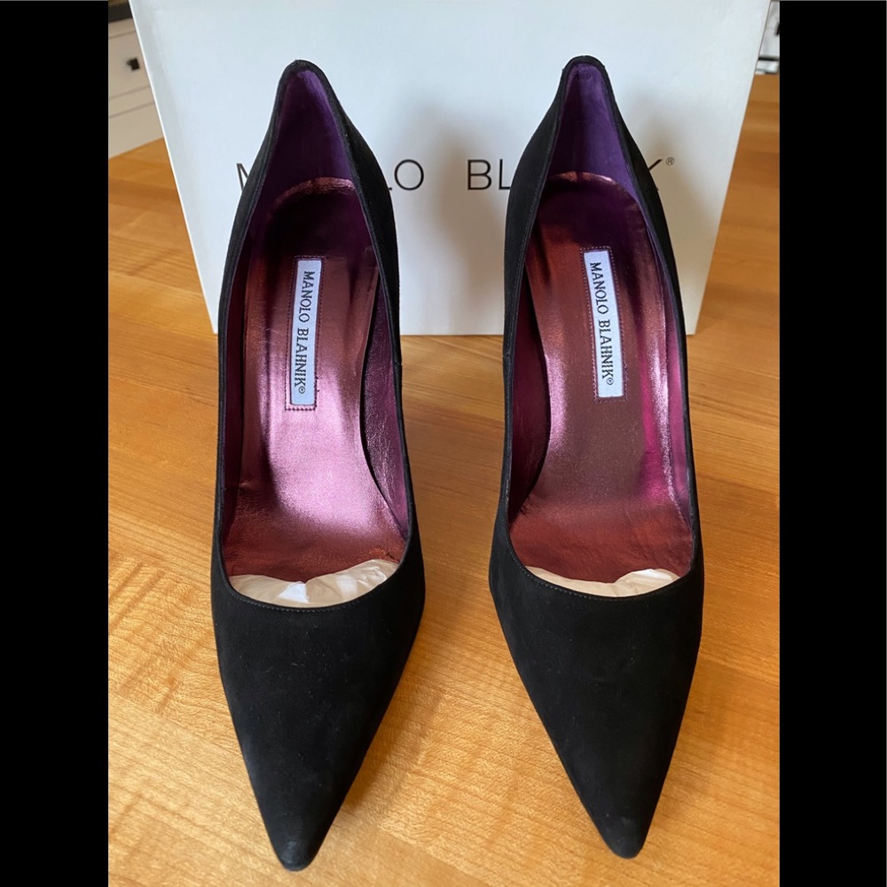 BLAHNIK BLACK SUEDE 4” PUMPS
